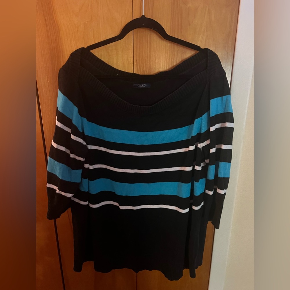 Chaps drop shoulder striped sweater size 3x